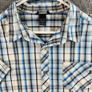 Marmot Short Sleeve Plaid Button Up Shirt 2XL Hiking Outdoors Pocket Men Adult